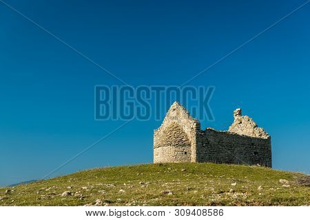 Old Chapel Standing On A Hill In Cres (croatia)