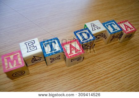 Educational Toy Cubes With Letters Organised To Display Word Metadata - Keywording And Search Engine