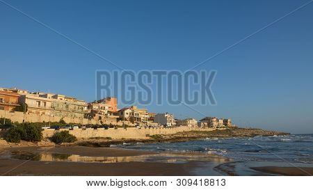 Cava Daliga, Province Of Ragusa, Sicily. Cava Daliga Is A Small Seaside Town In Southeast Of Sicily,