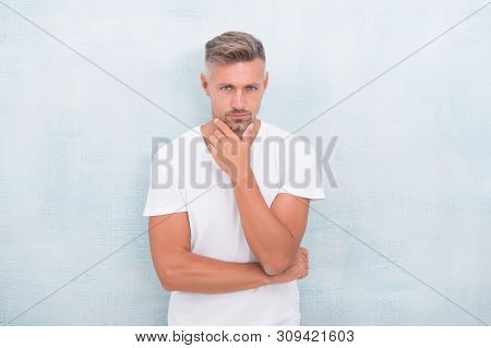Man Mature Good Looking Model. What Does It Mean Being Macho. Bristle And Facial Hair. Natural Beaut