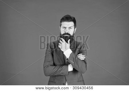 Man Bearded Businessman Thoughtful Face Solving Problem Making Decision. Decision Making Is Part Of 