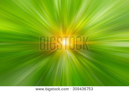 Blur Green Color Zoom Fast Speed Moving Abstract For Background