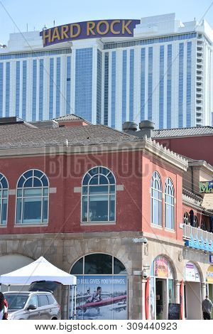 Atlantic City, Nj - May 19: Atlantic City Boardwalk In New Jersey, As Seen On May 19, 2019. Atlantic