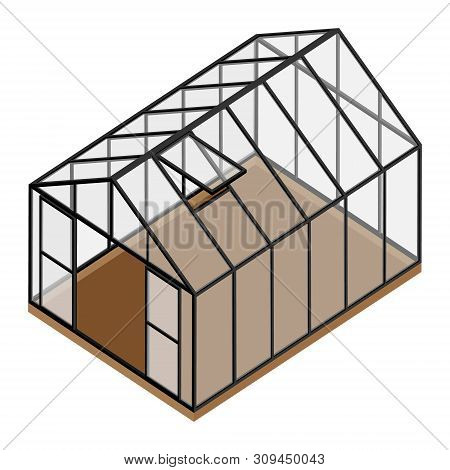 Empty Greenhouse With Opened Door And Window