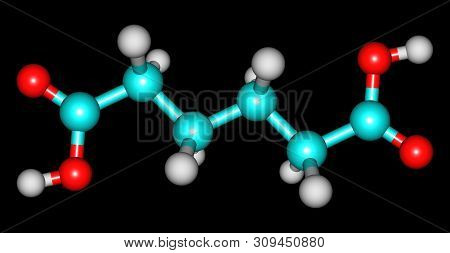 Adipic Acid Or Hexanedioic Acid Is The Organic Compound. 3d Illustration