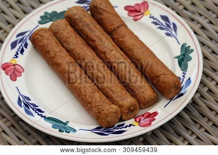 Frikandel, A Traditional Dutch Snack, A Sort Of Minced Meat Hot Dog