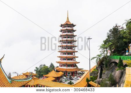 Kuala Lumpur, Malaysia, December 09, 2018: View Of People Traveling At Chin Swee Caves Temple, The T