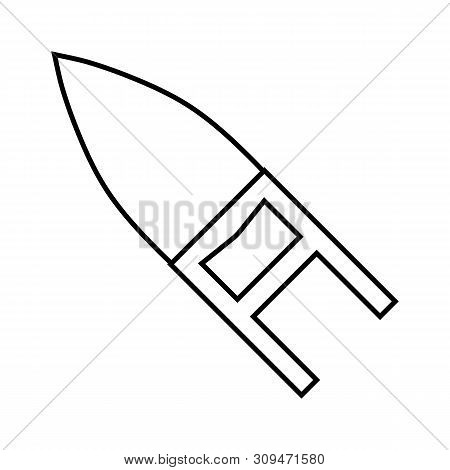 Icon Outline Silhouette Of A Katar Isolated On White Background. Weapon Icon. Illustration For Any D
