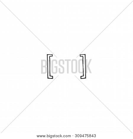 Writing, Copywrite And Publishing Theme. Parentheses, Vector Hand Drawn Icon.