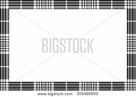 Rectangle Frame Vector Vintage Pattern Design Template. Border Designs Plaid Fabric Texture. Scottis