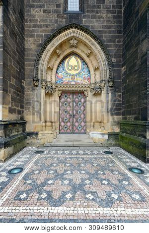 The Front Of The Basilica Of St Peter And St Paul In Prague. It Is A Neo Gothic Church In Vysehrad F