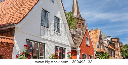 Panorama Of Colorful Facades In Plon, Germany