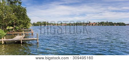 Panorama Of The Lake Near Historic City Plon, Germany