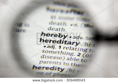 The Word Or Phrase Hereditary In A Dictionary