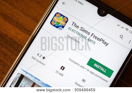 Ivanovsk, Russia - June 26, 2019: The Sims Freeplay App On The Display Of Smartphone Or Tablet.