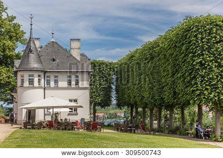 Plon, Germany - June 24, 2019: Little Restaurant At The Castle In Plon, Germany