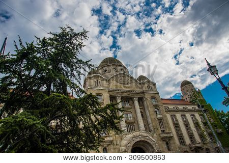 Budapest, Hungary: Gellert Hill In Front Of Gellert Thermal Bath Complex.