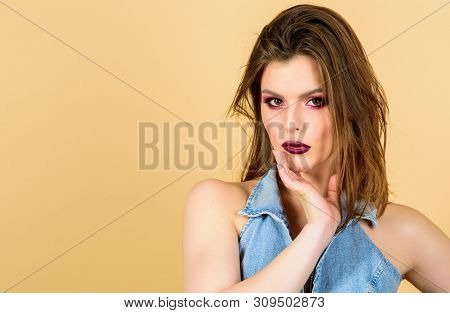 Confident In Her Impeccable Appearance. Sensual Fashion Model Bob Hairstyle. Feminine And Glamorous.