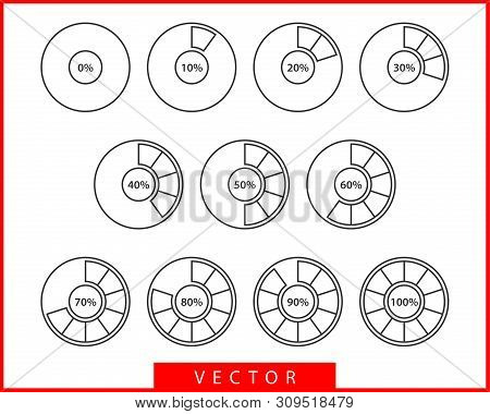 Set Pie Chart Icons. Vector & Photo (Free Trial) | Bigstock