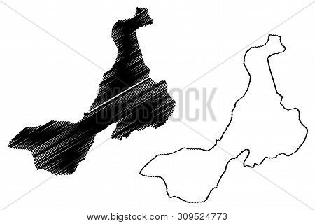 Quetzaltenango Department (republic Of Guatemala, Departments Of Guatemala) Map Vector Illustration,