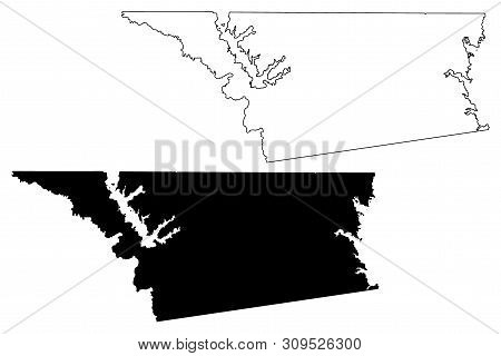 Henderson County, Texas (counties In Texas, United States Of America,usa, U.s., Us) Map Vector Illus