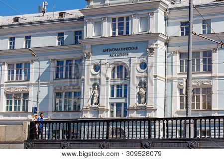 Moscow, Russia - May 04, 2019: Building Of Diplomatic Academy Of Ministry Of Foreign Affairs Of Russ