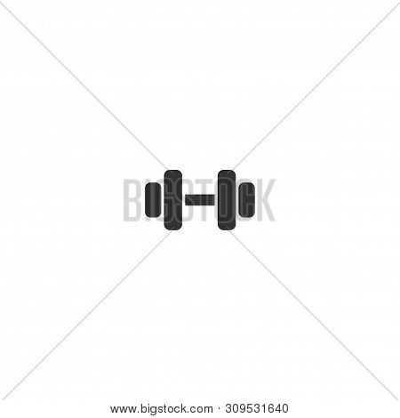 Barbell Dumbbell Icon. Flat Vector Icon Isolated On White. Weightlifting Symbol. Dumbell Icon.