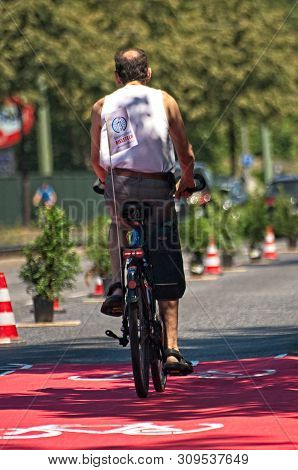 First Protected Bike Lane In Bielefeld On June 29th 2019. This Was An Event Of The Radentscheid Biel