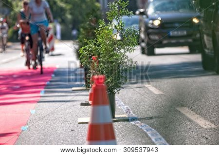 First Protected Bike Lane In Bielefeld On June 29th 2019. This Was An Event Of The Radentscheid Biel