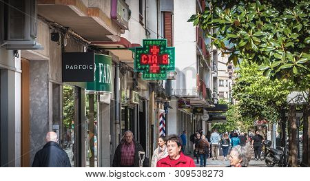 Facade Of A Small Downtown Store On Irun, Spain