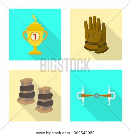 Vector Design Of Track And Racing Sign. Collection Of Track And Riding Stock Symbol For Web.