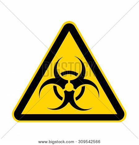 A Bio-hazard Yellow Danger Sign Isolated On White With Clipping Path