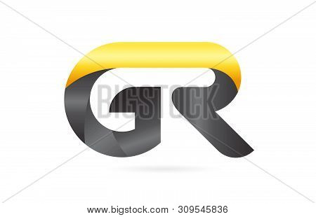 Joined Or Connected Gr G R Yellow Black Alphabet Letter Logo Combination Suitable As An Icon Design 