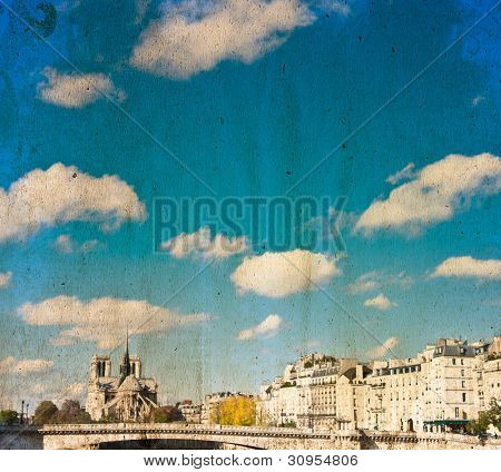 パリのノートルダム大聖堂の美しい景色フランス