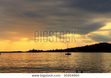 Landskab solnedgang