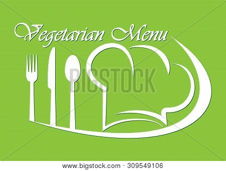 Logo For Restaurant, Catering Or Gastro Service Vegetarian Menu Design, Simple Flat Design