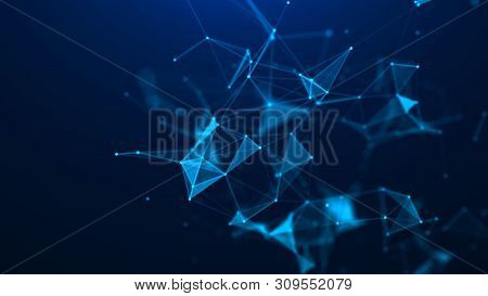 Abstract Blue Digital Background. Big Data Visualization. Science Background. Big Data Complex With