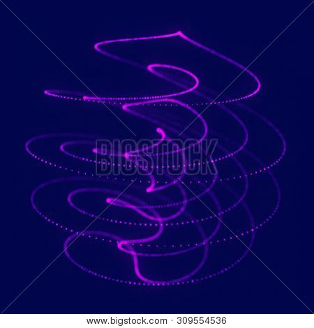 Abstract Blue 3D Sphere. Sphere With Twist Lines. Glowing Lines Twisting Logo Design. Outer Space Ob