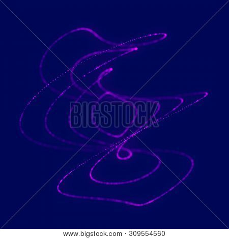 Abstract Blue 3D Sphere. Sphere With Twist Lines. Glowing Lines Twisting Logo Design. Outer Space Ob