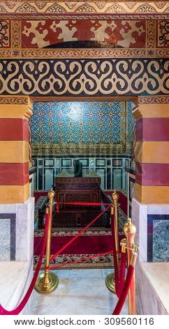 Cairo, Egypt- June 29 2019: Tomb Of Sidi Badran, Attached To Abdeen Royal Palace, Eastern Downtown