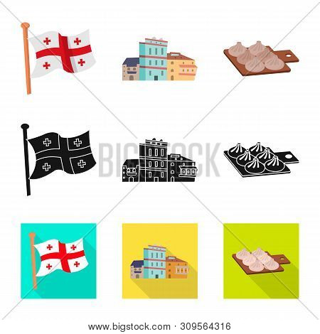 Vector Illustration Of Culture And Sightseeing Logo. Set Of Culture And Originality Stock Vector Ill