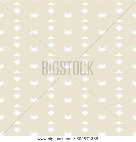 Geometric Seamless Pattern. Two Colors Beige And White. Vector Illustration