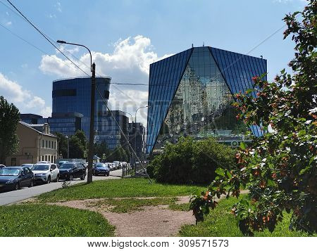 St. Petersburg, Russia - June, 2019: View Of The Business Center Plaza St. Petersburg On Malookhtins