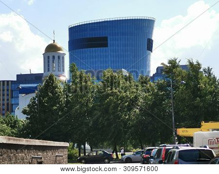 St. Petersburg, Russia - June, 2019: View Of The Business Center Plaza St. Petersburg On Malookhtins