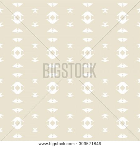 Geometric Seamless Pattern. Two Colors Beige And White. Vector Illustration