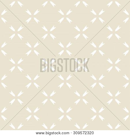 Geometric Seamless Pattern. Two Colors Beige And White. Vector Illustration