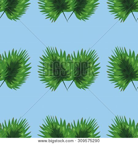 Seamless Vintage Floral Pattern. Exotic Leaves. Botanical Classic Illustration. Green