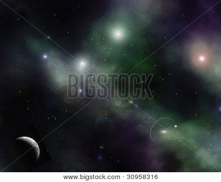 Sfondo stellato galassia di stelle e nebulose nello spazio profondo