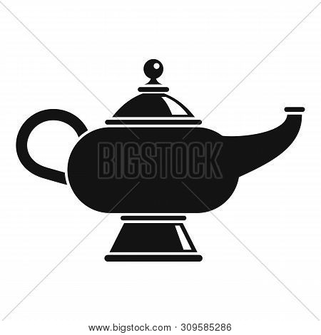 Magic Djinn Lamp Icon. Simple Illustration Of Magic Djinn Lamp Vector Icon For Web Design Isolated O