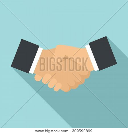 Business Handshake Icon. Flat Illustration Of Business Handshake Vector Icon For Web Design